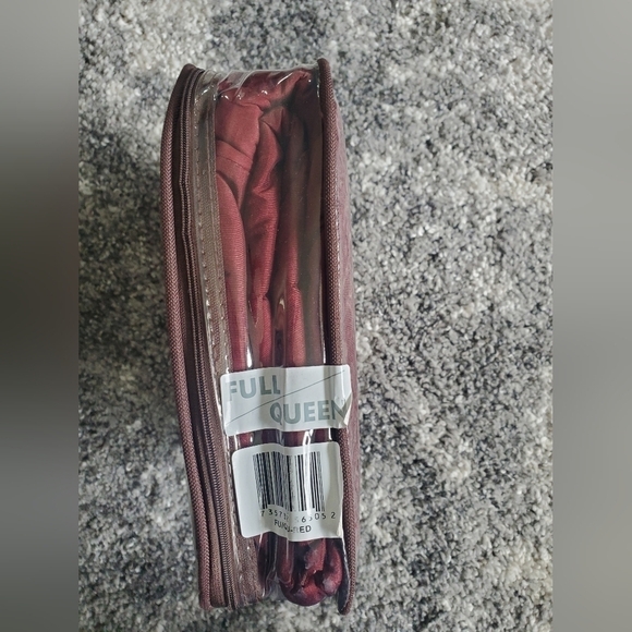 Biltmore 60% Silk 100% COTTON stripes Burgundy Duvet Cover Only Full/Queen Size. - Picture 7 of 10